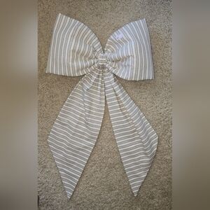 Striped Bow Accent Pillow